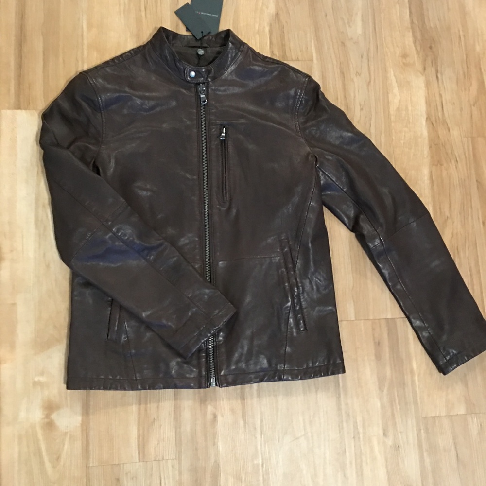 John Varvatos Brown  Sheep Leather Jacket